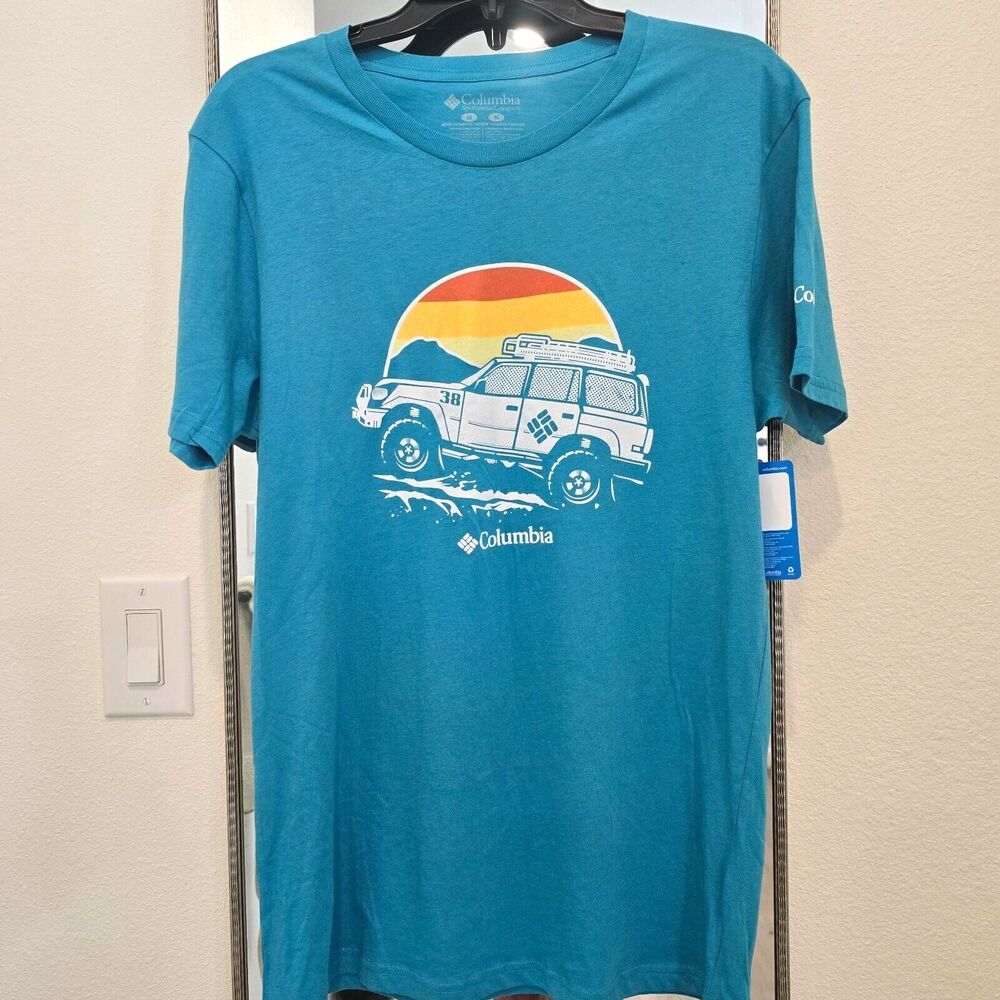 Columbia T Shirt Mens M Teal Off Road